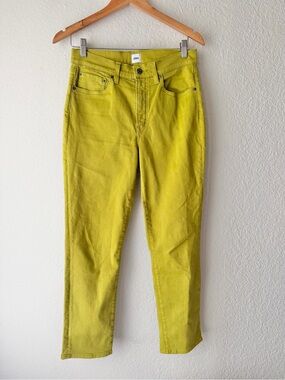 Edwin Chartreuse Green Straight Leg Pants Sz 28